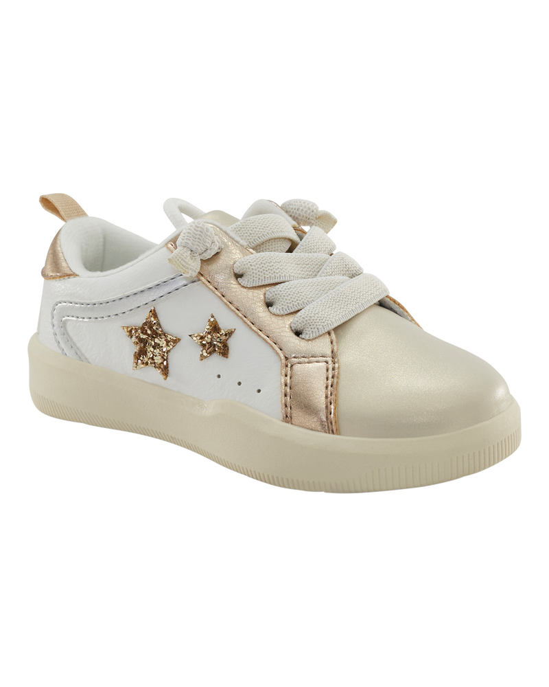 Toddler Metallic Star Sneakers - Gold, image 1 of 7 slides