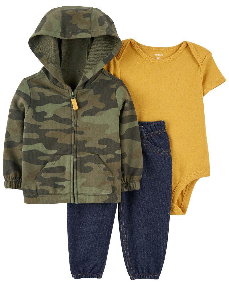 Baby 3-Piece Camo Outfit Set, image 1 of 5 slides