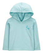 Toddler UPF 50+ Sun Protection Seahorse Moisture Wicking Active Pullover - Blue, image 1 of 4 slides