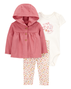 Baby 3-Piece Little Cardigan Set - Pink, image 1 of 5 slides
