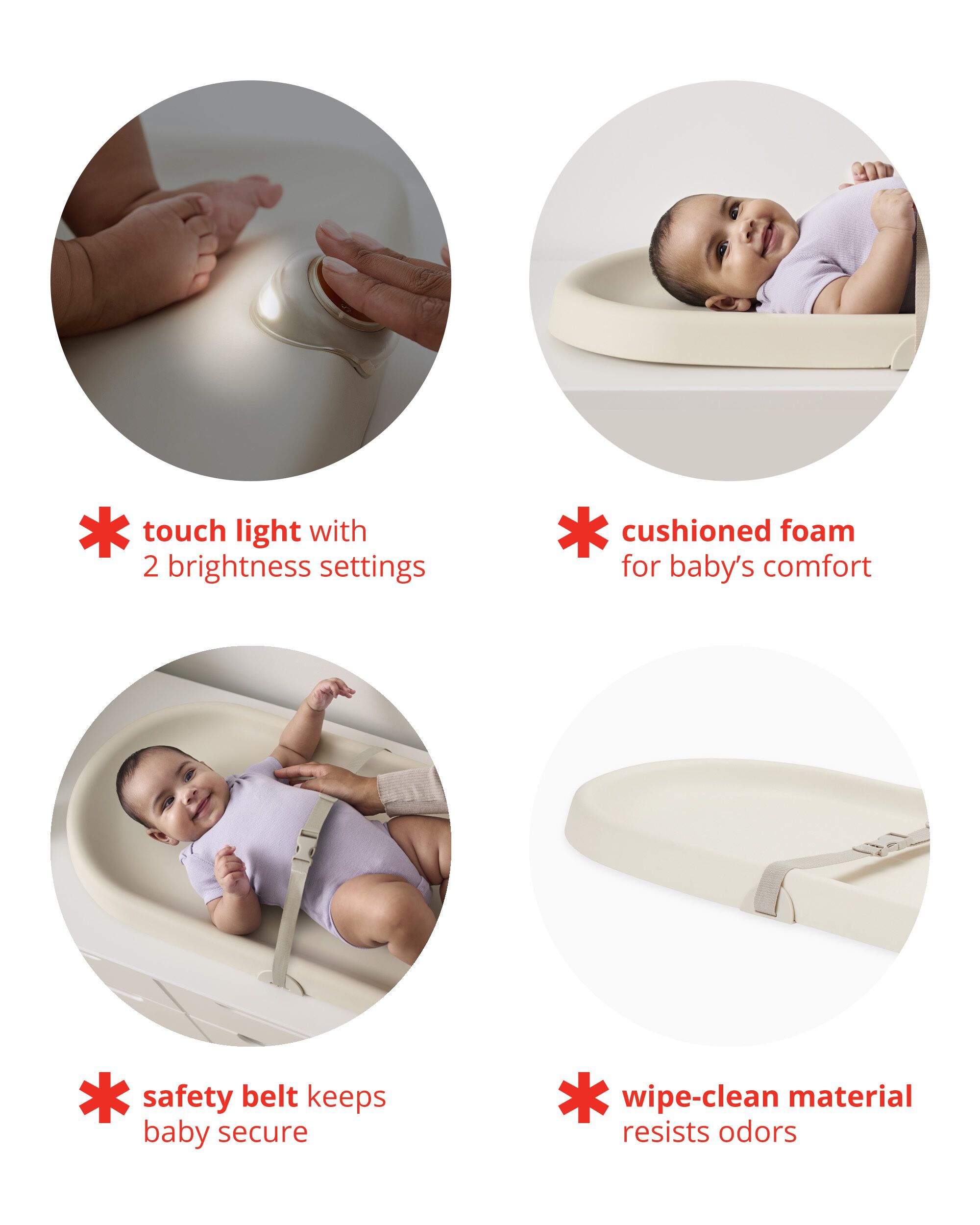 Nursery Style Light-Up Changing Pad - Oat, image 3 of 8 slides