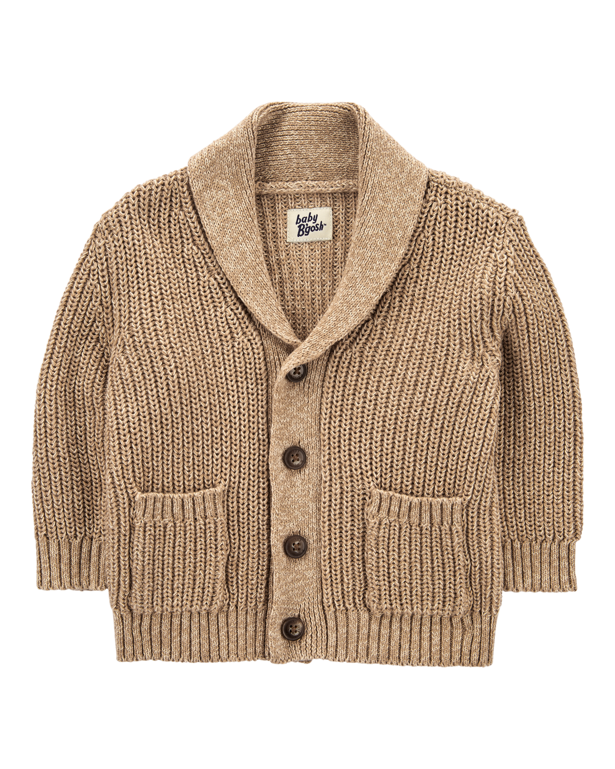 Tan Pecan Baby Chunky Knit Button Front Cardigan skiphop