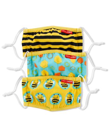 ZOO® Adjustable Kids' Face Masks Set of 3 - Bee, 