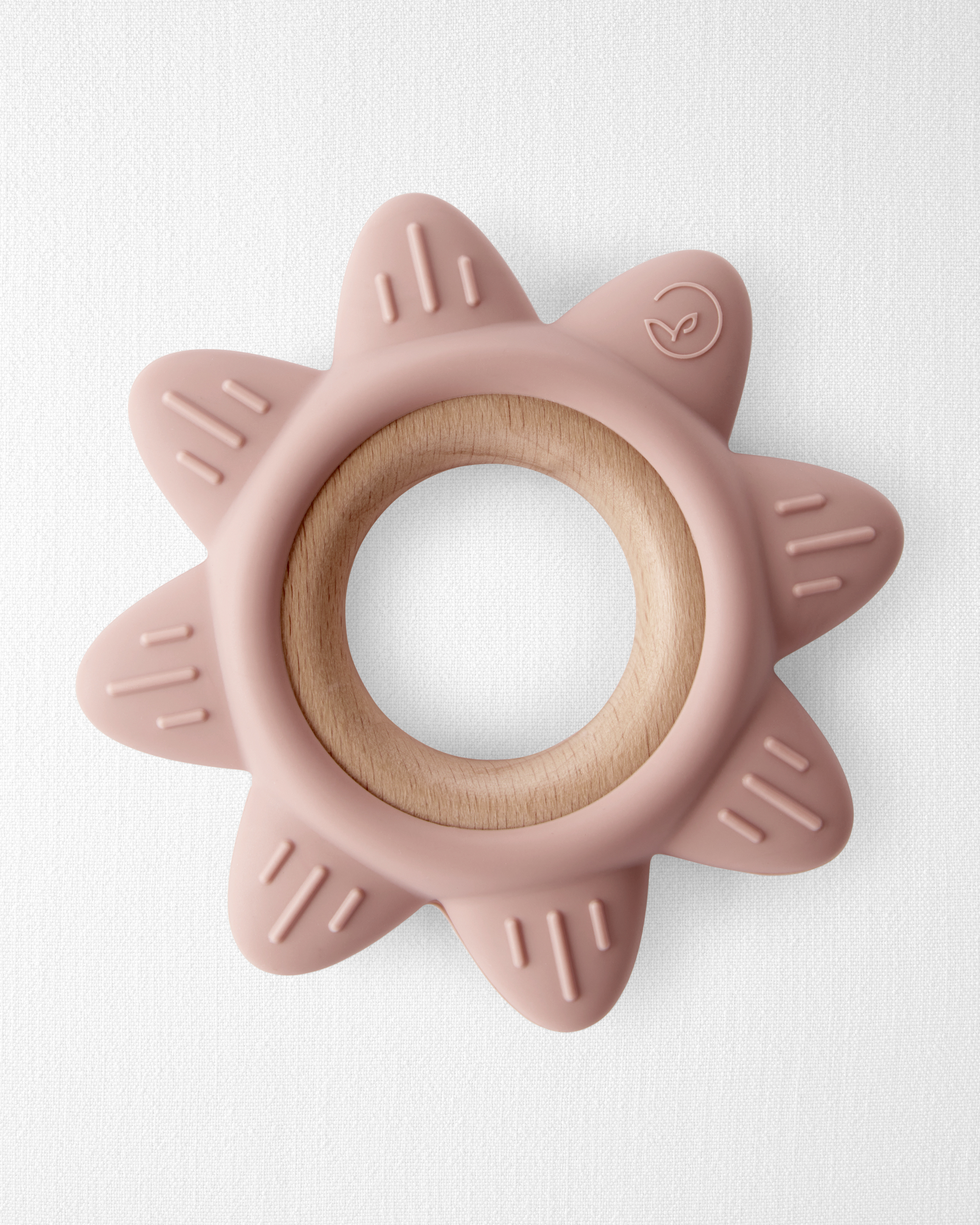 Little Planet Silicone & Wood Teether - Pink, image 1 of 3 slides