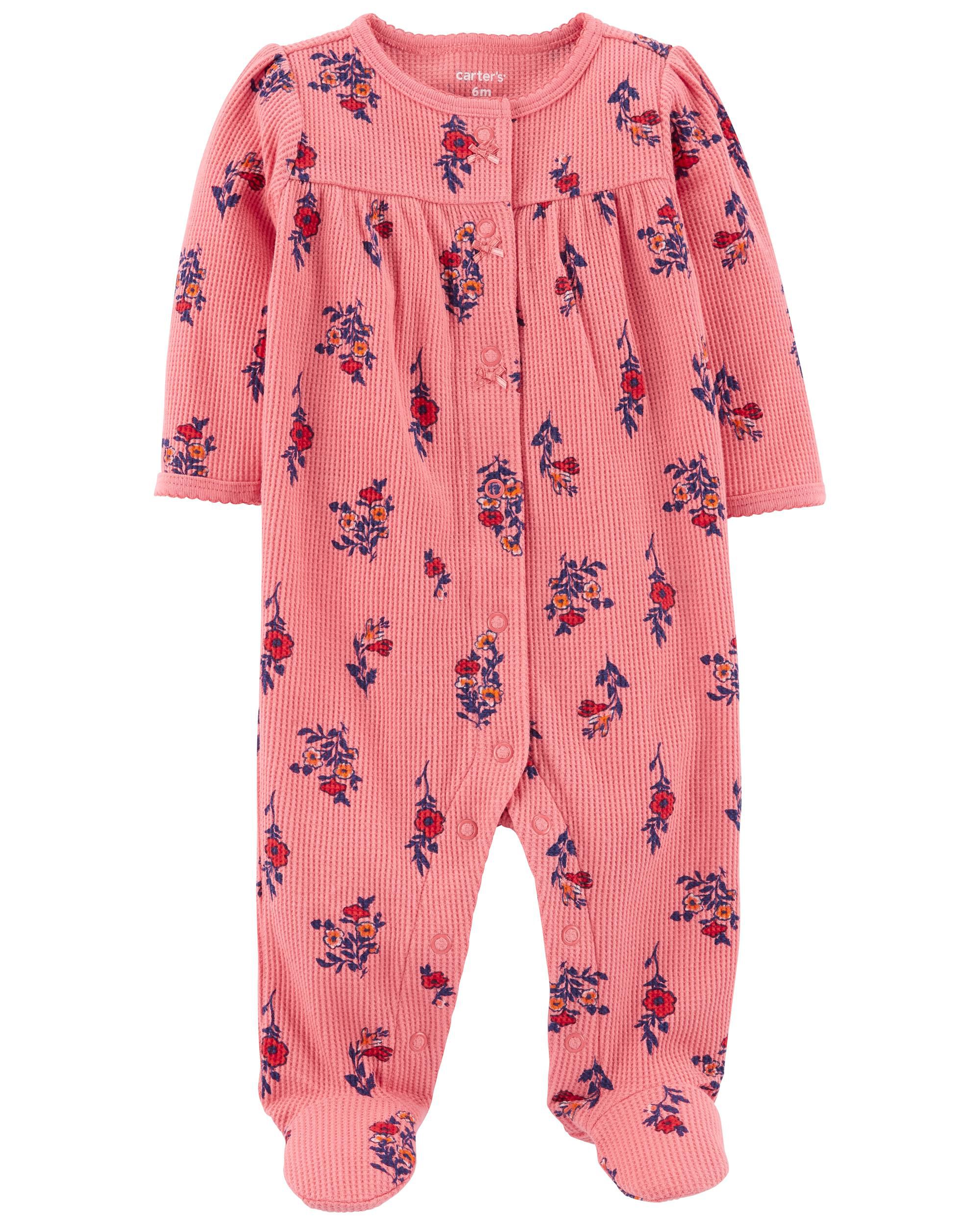 Pink Baby Floral Snap Up Sleep Play Pajamas skiphop