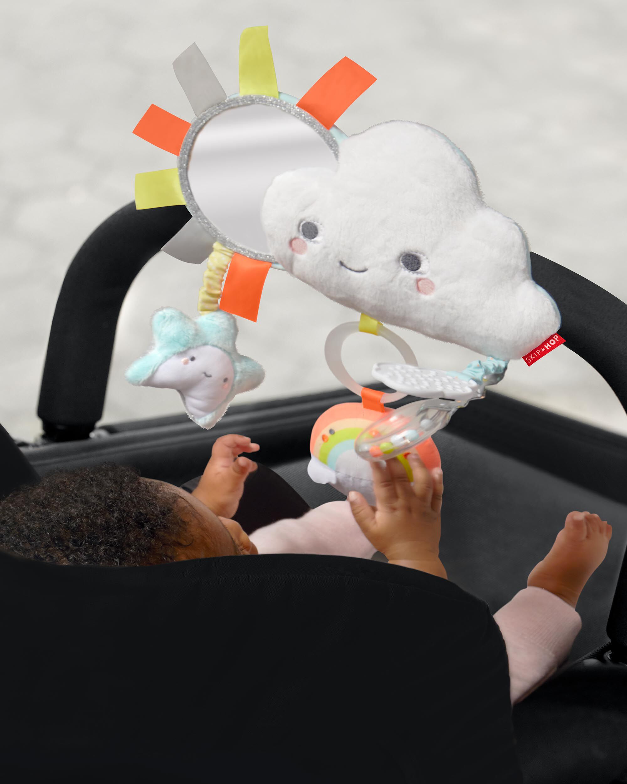skip hop silver lining cloud stroller bar toy