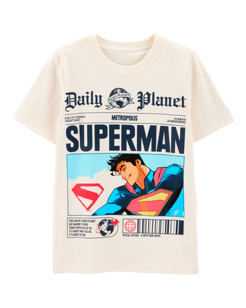 Kid Super-Man Newspaper Tee - Ivory, 