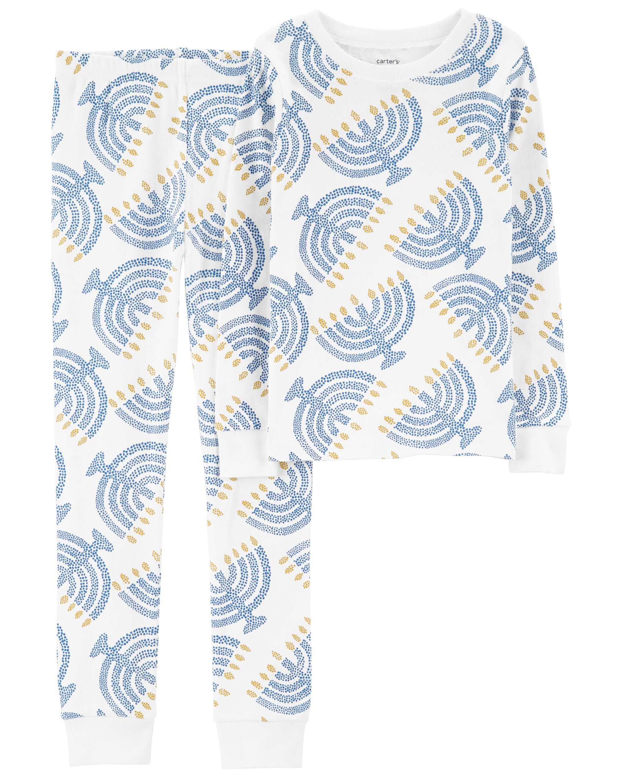 Blue Kid 2 Piece Hanukkah 100 Snug Fit Cotton Pajamas skiphop
