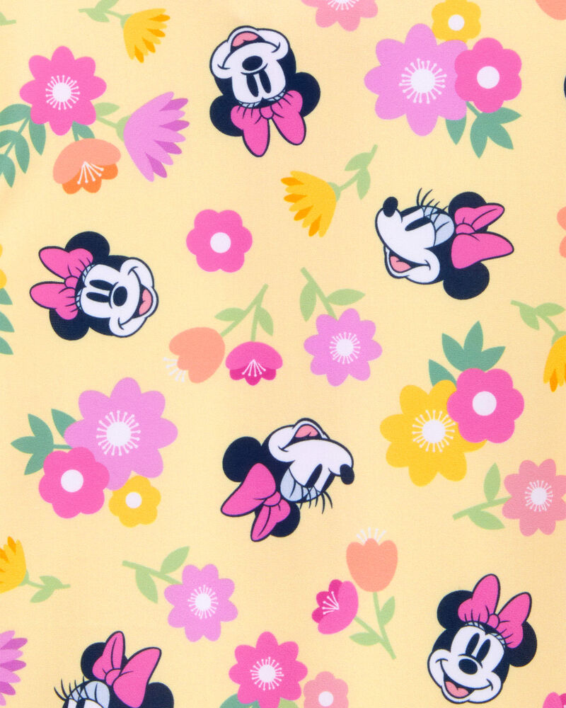 Baby Disney© Minnie Mouse 1-Piece Rashguard Swimsuit - Yellow/Pink, image 4 of 4 slides