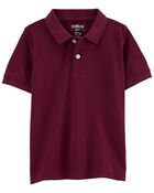Toddler Burgundy Polo Uniform Shirt, image 1 of 2 slides
