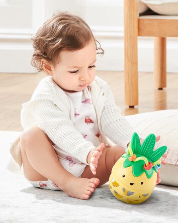 Farmstand Roll-Around Pineapple Rattle Baby Toy, 