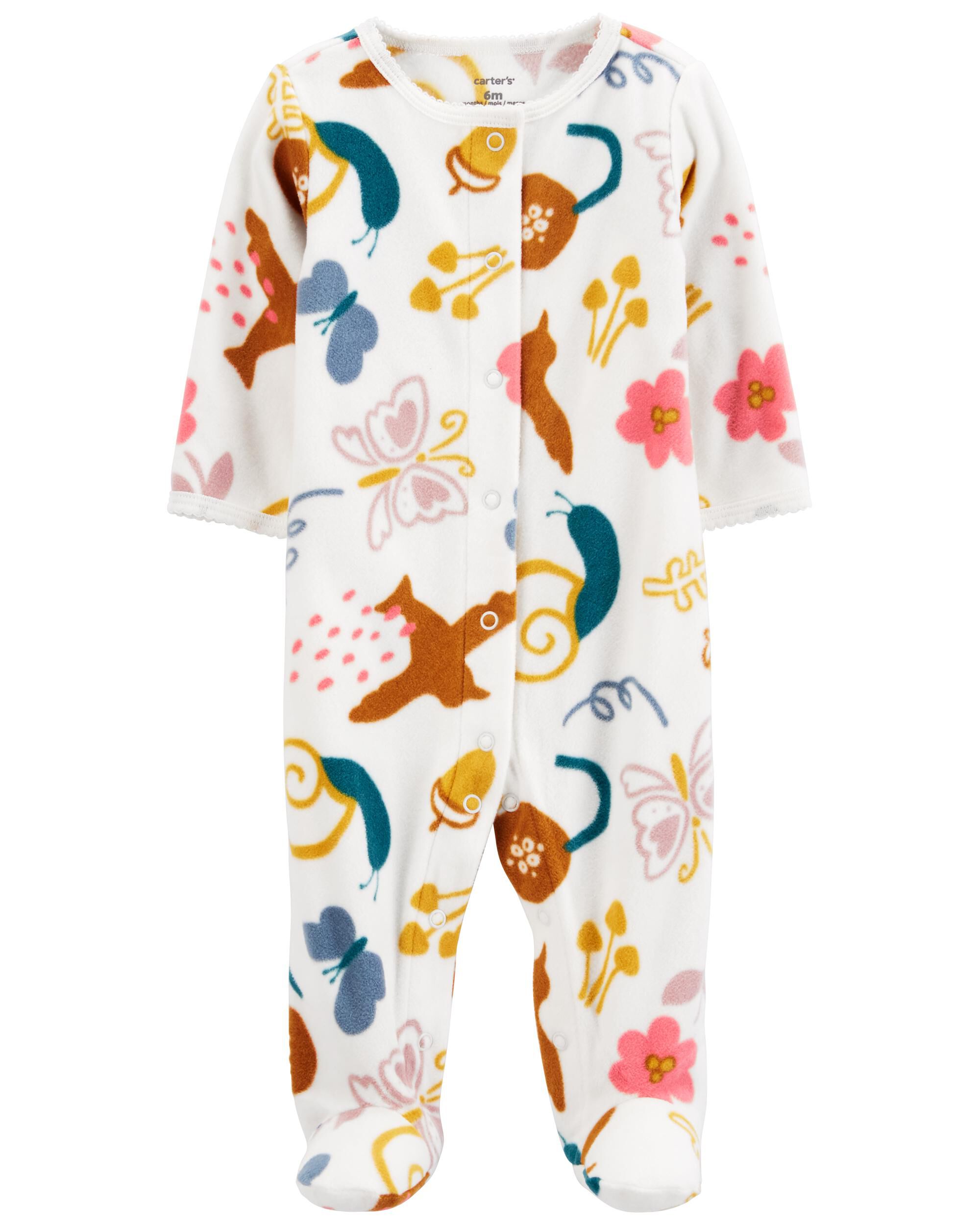 Baby Butterfly Snap Up Fleece Sleep Play Pajamas