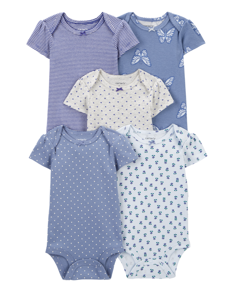 Baby 5-Pack Butterfly Short-Sleeve Bodysuits, image 1 of 8 slides