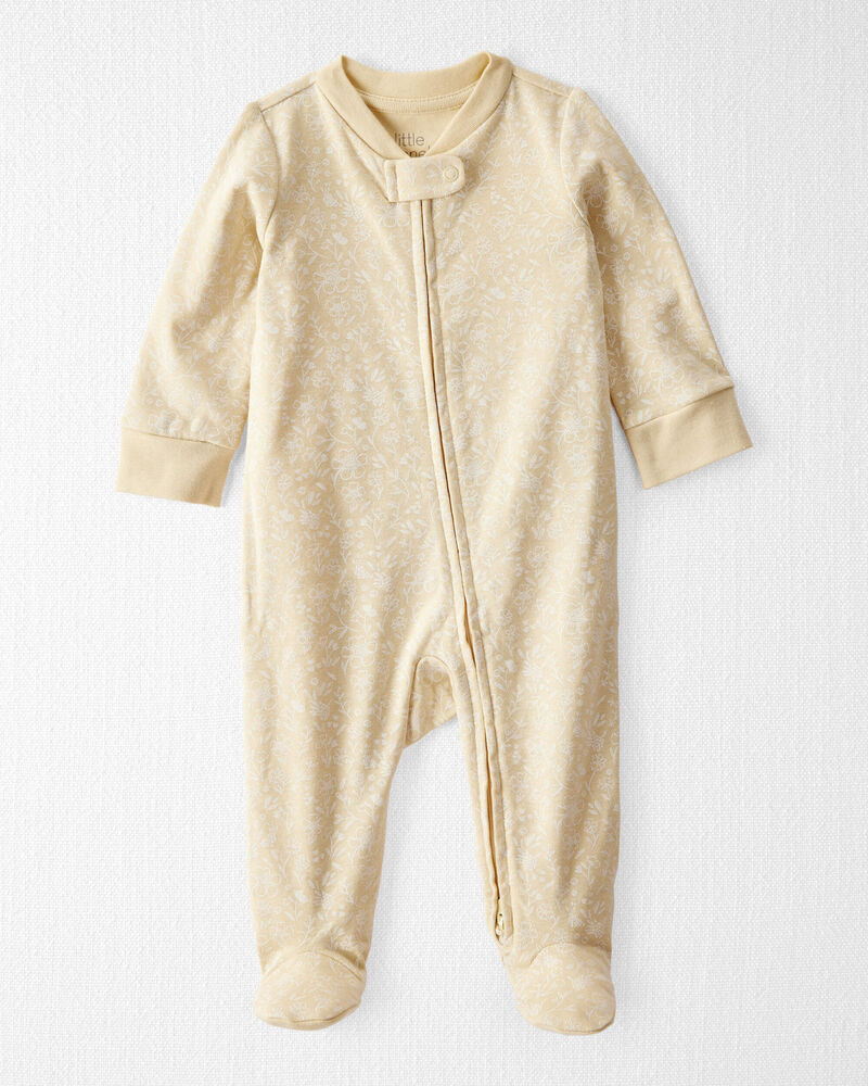 Baby Organic Cotton Floral Sleep & Play Pajamas, image 1 of 4 slides