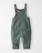 Baby Organic Sweater Knit Overalls in Green, image 1 of 6 slides