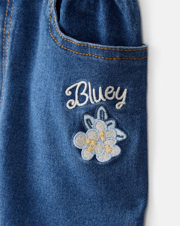 Toddler Bluey Embroidered Denim Skirt - Blue, 