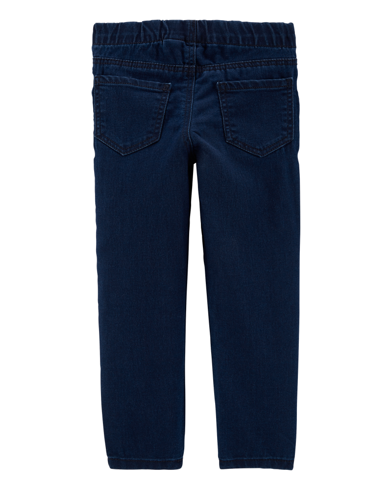 Baby Dark Wash Elastic-Waist Jeggings, image 2 of 4 slides