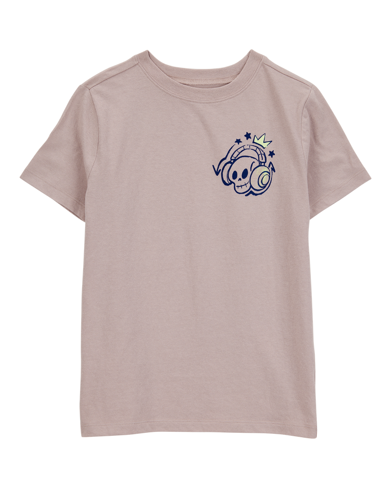 Kid Skull Short-Sleeve Graphic Tee - Brown, image 1 of 3 slides