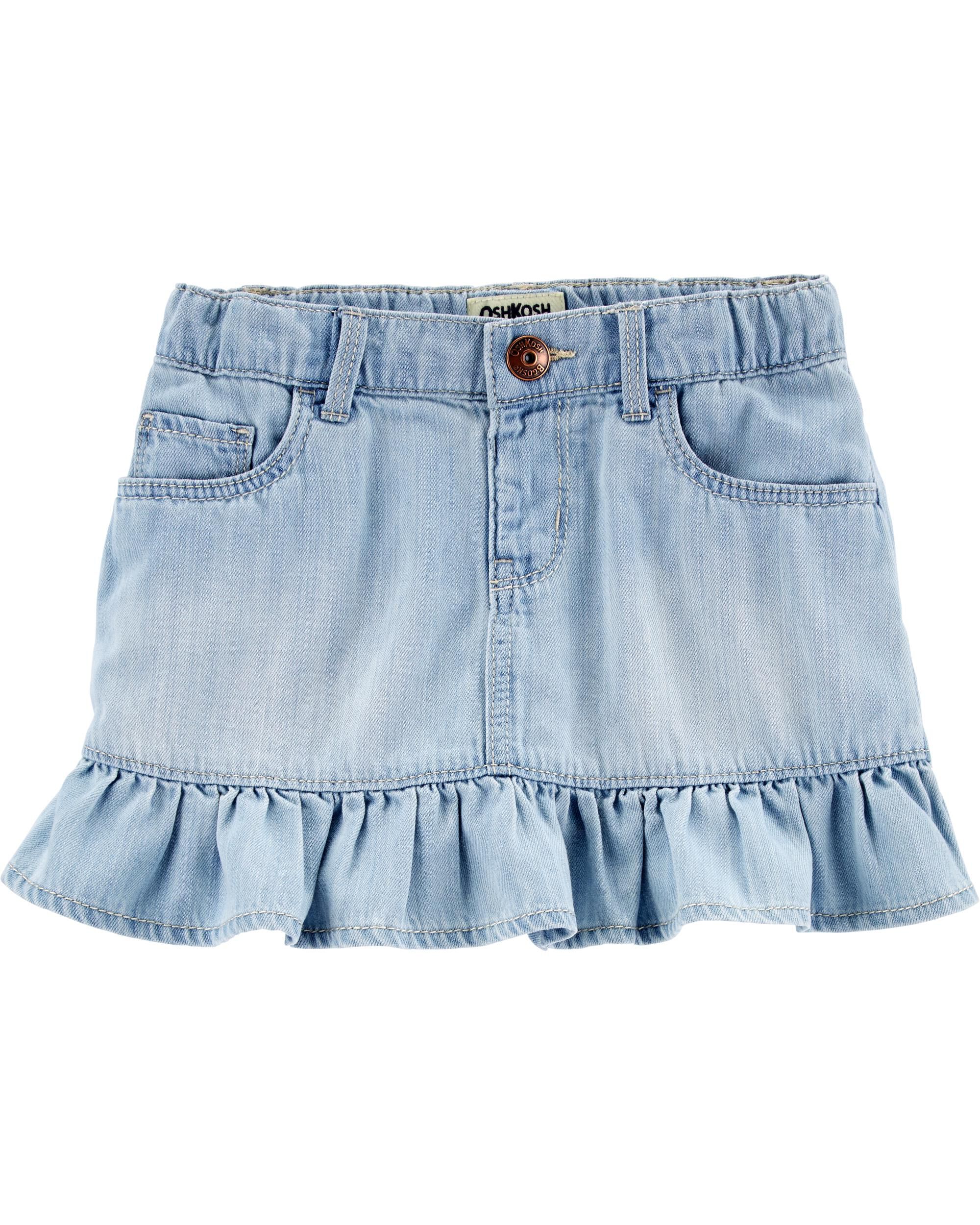 ruffle jean skirt