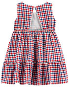 Toddler Plaid Tiered Dress , image 2 of 3 slides