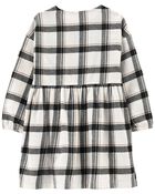 Toddler Plaid Twill Flannel Dress, image 2 of 3 slides