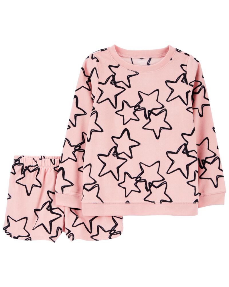 Kid 2-Piece Stars Fleece Pajamas, image 1 of 3 slides