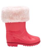 Toddler Faux Fur-Lined  Rain Boots, image 2 of 7 slides