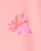 Toddler UPF 50+ Sun Protection Floral Moisture Wicking Active Pullover - Coral, image 3 of 4 slides