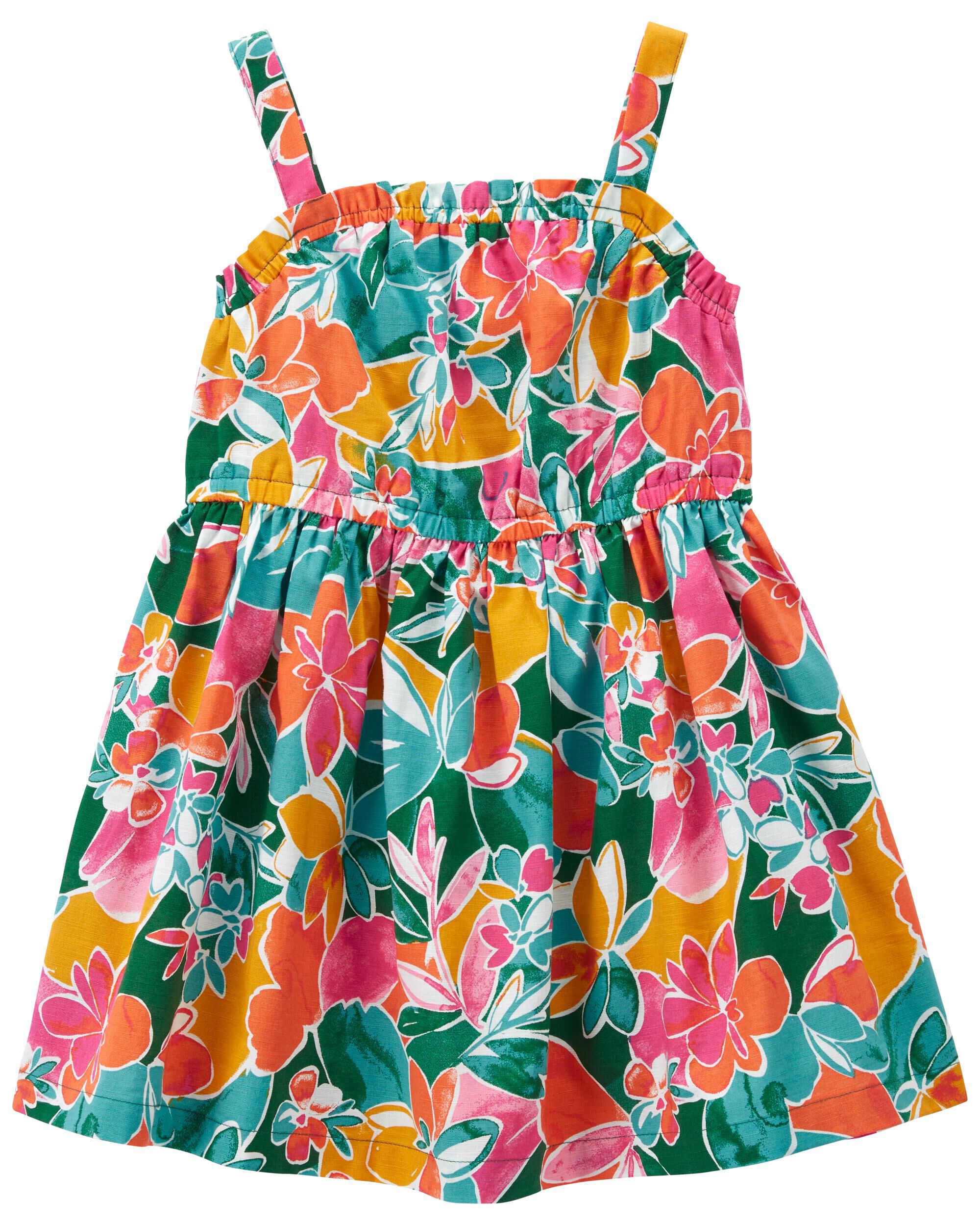 Multi Toddler Tropical Floral Print Ruffle Sundress skiphop