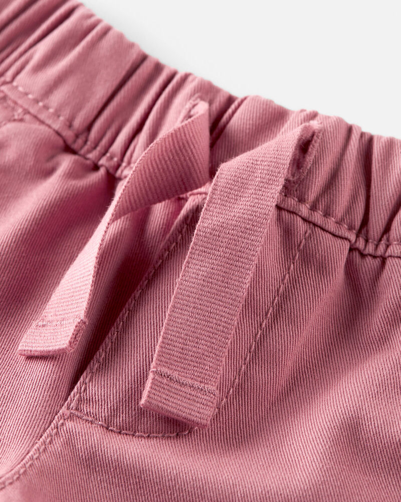 Baby Organic Cotton Drawstring Shorts in Dark Blush, image 3 of 4 slides