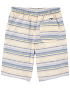 Kid Baja Striped Drawstring Canvas Shorts, image 2 of 2 slides
