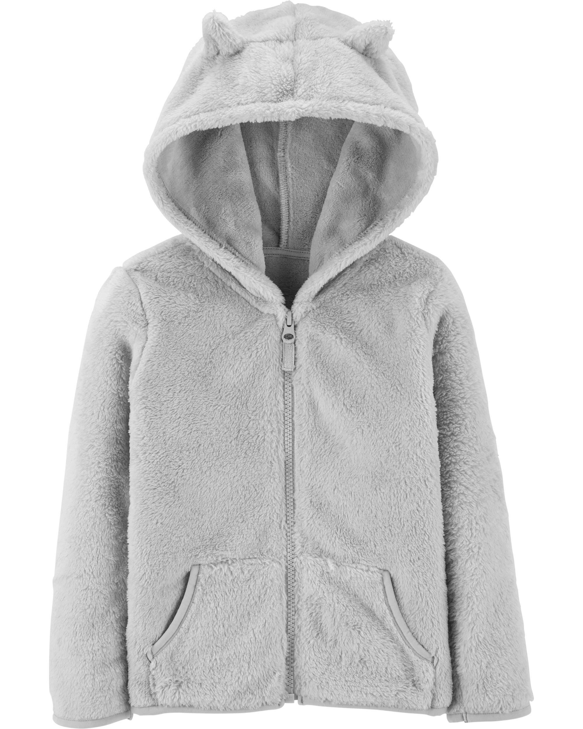 fuzzy zip up sweater