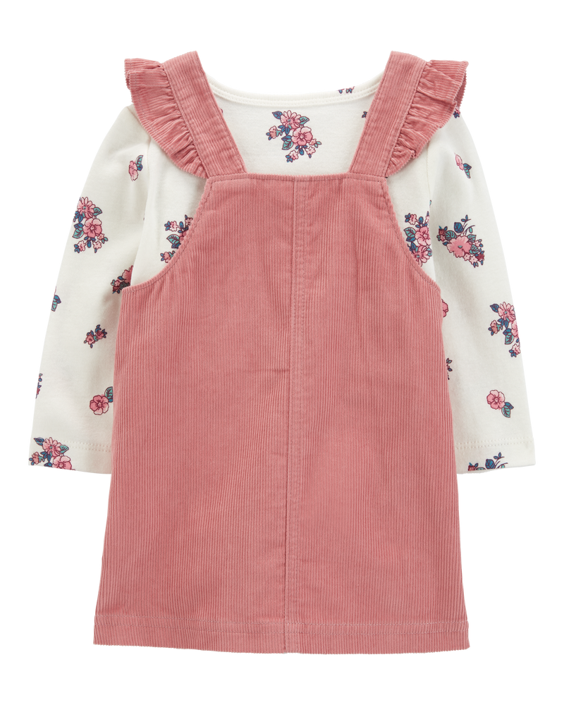 Baby 3-Piece Floral Long-Sleeve Tee & Jumper Set, image 2 of 6 slides