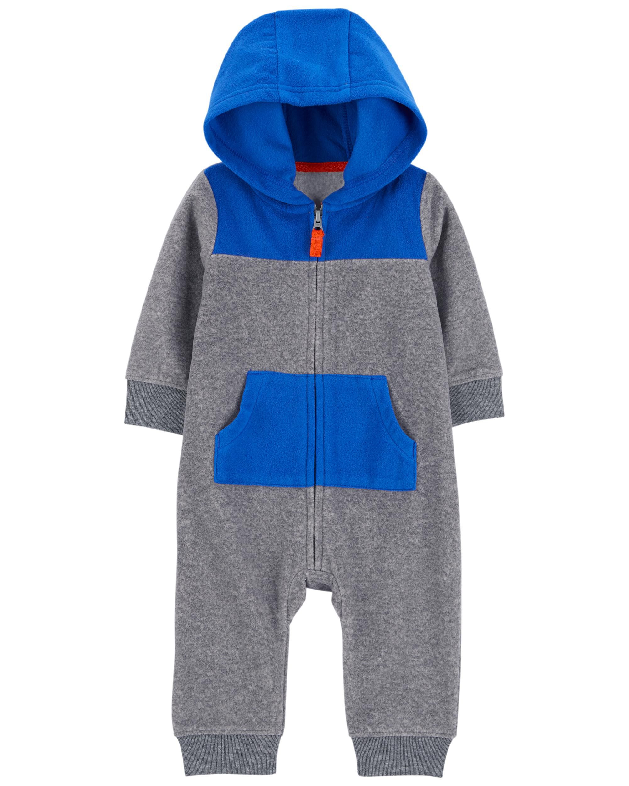 Hooded fleece jumpsuit top