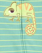Baby Chameleon Zip-Up Cotton Sleep & Play Pajamas, image 2 of 2 slides