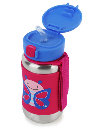 SKIP*HOP - Spark Style Stainless Steel Straw Bottle - Strawberry - Little  Zebra