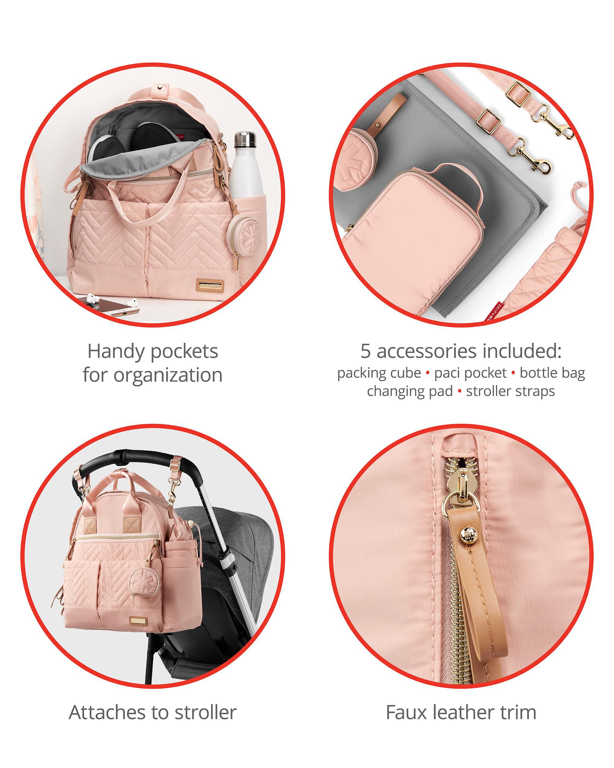 Skip hop blush diaper bag top