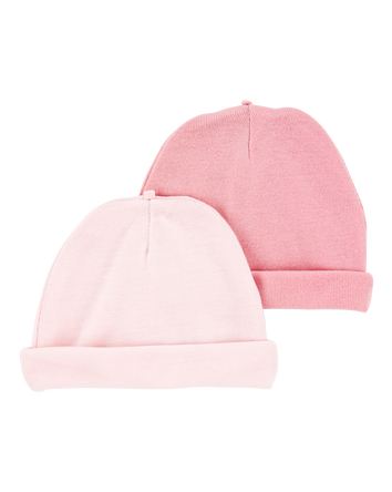 Baby 2-Pack Caps - Pink, 
