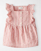 Toddler Gingham Top Made With Organic Cotton, image 1 of 3 slides