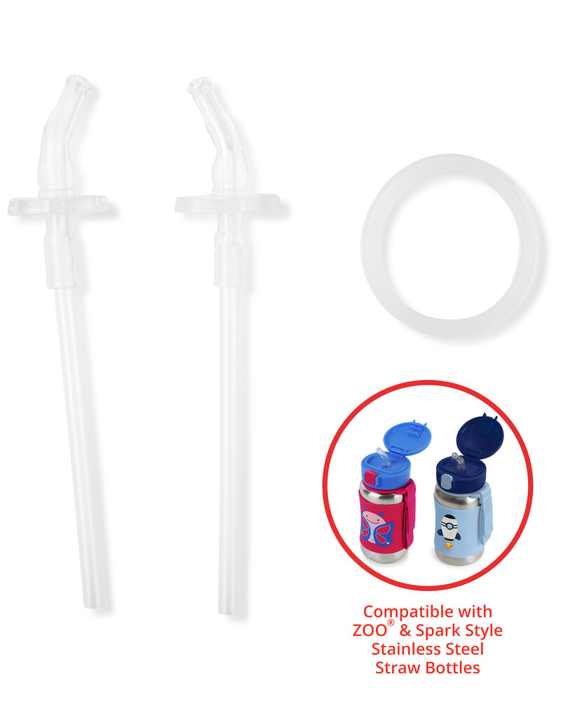 Clear ZOO® Stainless Steel Straw Bottle Extra Straws - 2-Pack | skiphop.com