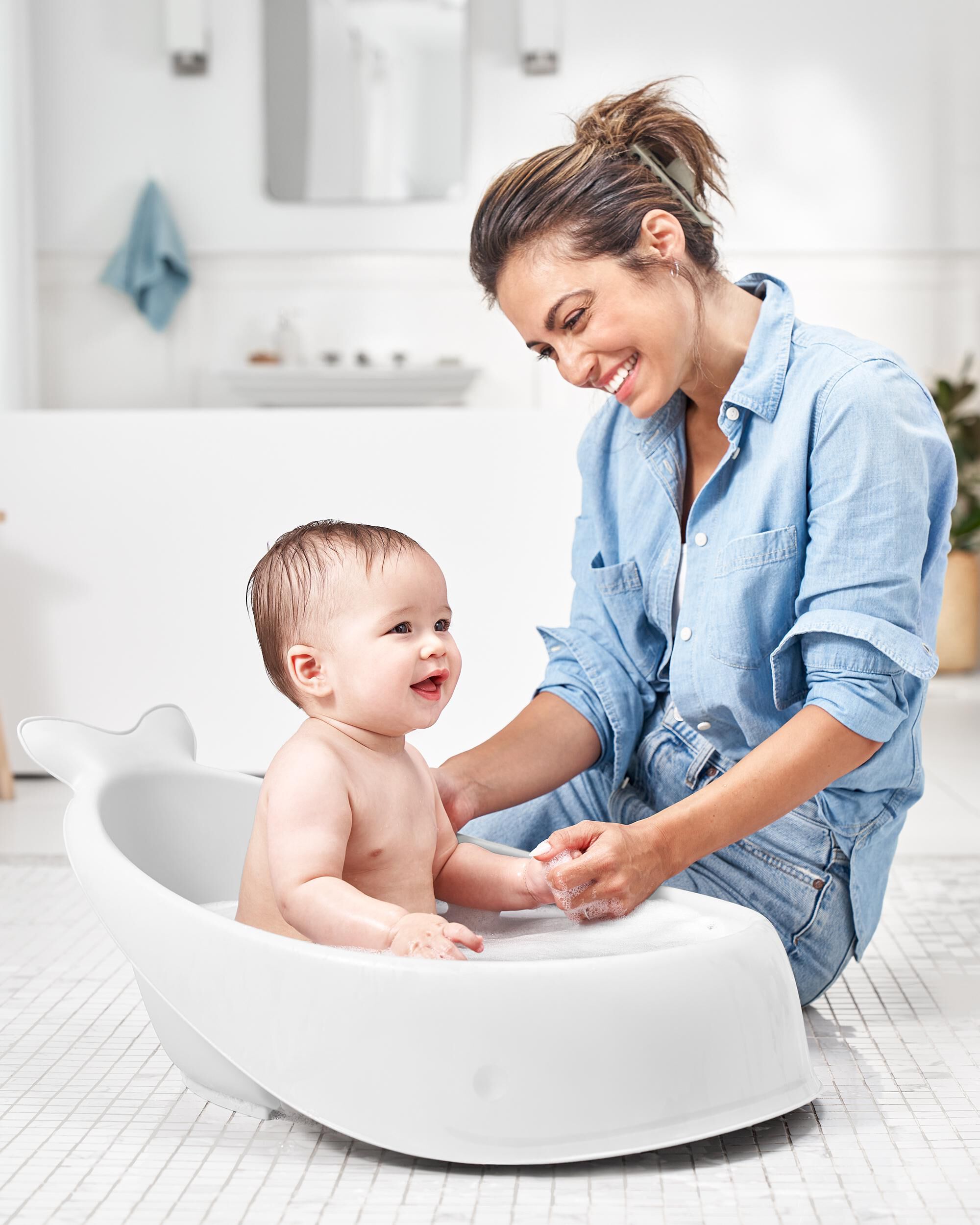 MOBY® Smart Sling™ 3-Stage Tub - White, image 9 of 16 slides