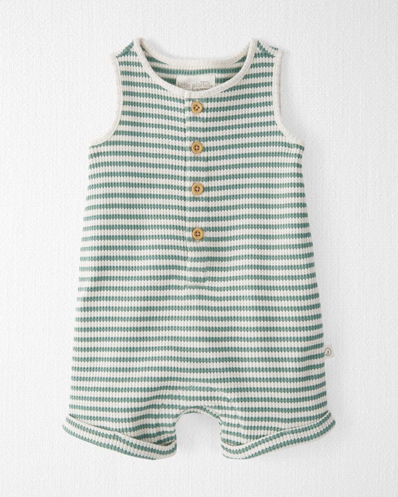 Baby Waffle Knit Romper Made with Organic Cotton, image 1 of 5 slides
