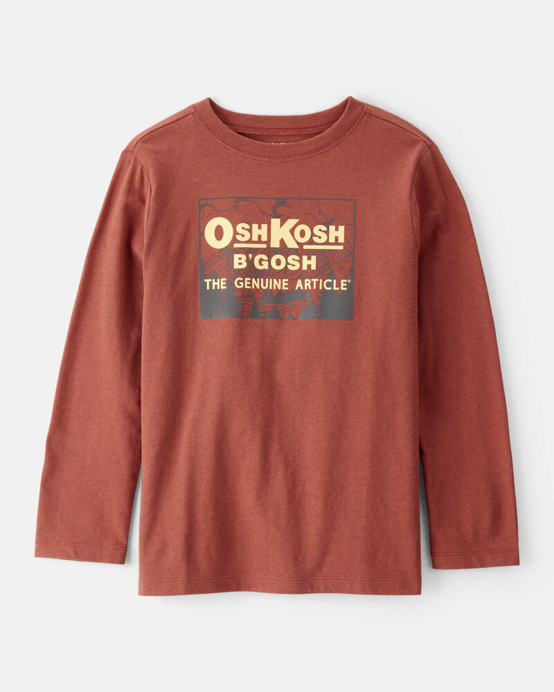 Boys Vintage OshKosh B'Gosh Long-Sleeve Graphic Tee - Brown, image 1 of 3 slides