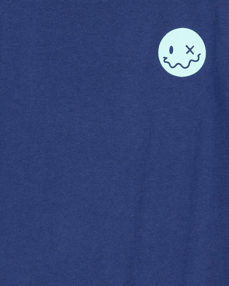 Kid Smiley Face Short-Sleeve Graphic Tee - Navy, image 3 of 5 slides