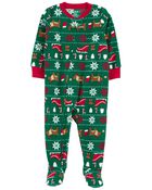 Baby 1-Piece Fair Isle Fleece Footie Pajamas, image 1 of 3 slides
