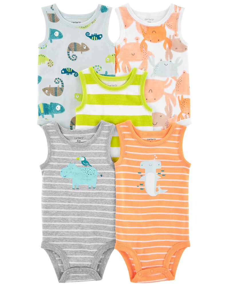 Baby 5-Pack Tank Bodysuits, image 1 of 7 slides