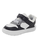 Baby Every Step® First Walker Faux Leather Fashion Sneakers - White/Black, image 7 of 7 slides