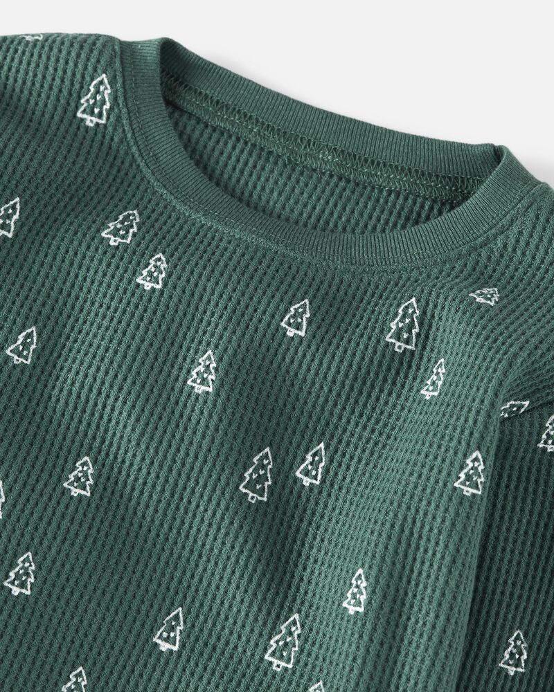 Adult Waffle Knit Pajamas Set Made With Organic Cotton, image 2 of 4 slides