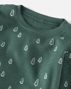Adult Waffle Knit Pajamas Set Made With Organic Cotton, image 2 of 4 slides
