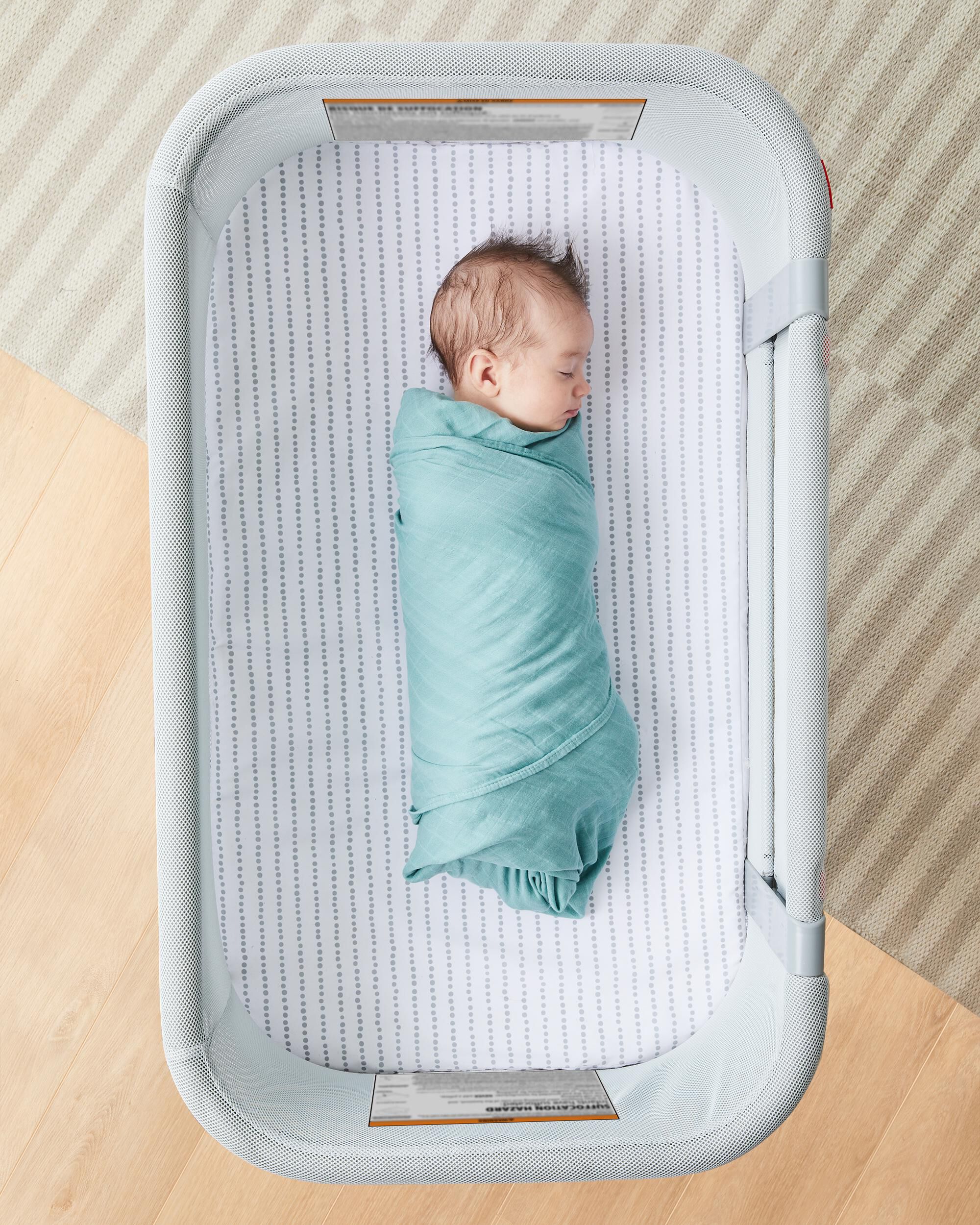 Cozy-Up 2-in-1 Bedside Sleeper & Bassinet Fitted Sheet - Blue Clouds, image 5 of 17 slides